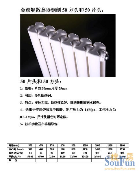 金旗舰50片头散热器暖气片